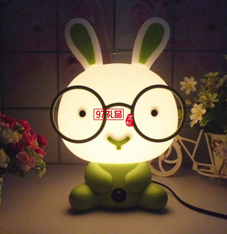 卡通眼鏡萌兔臺燈 創意小臺燈 護眼燈 可定制LOGO