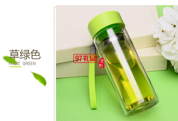 雙層玻璃杯 創意便攜茶杯 車載隔熱水杯