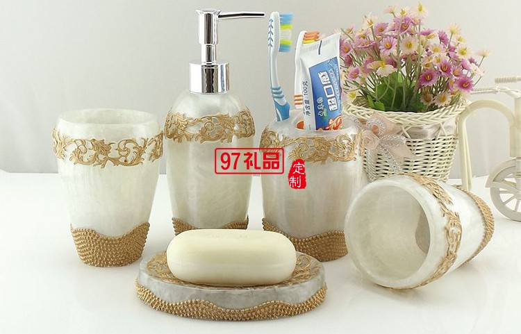 歐式樹脂衛浴五件套酒店用品套件