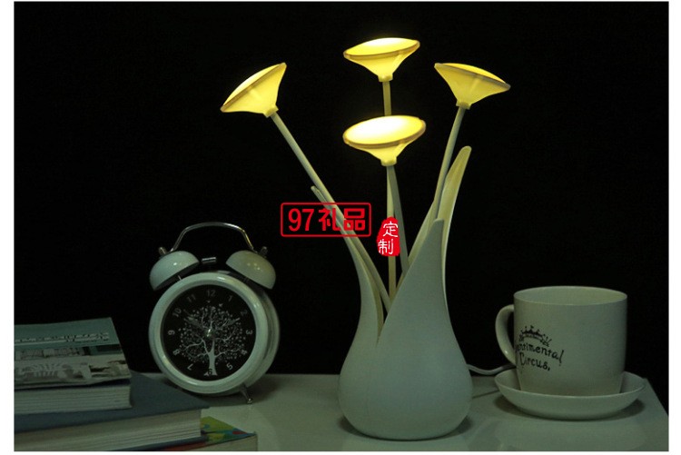 創意USB花瓶燈 小夜燈 氛圍燈 可印LOGO