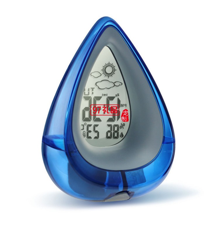 創意環保水動力發電水能鐘 水滴型天氣預報時鐘 desk clock