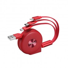 沃品 LC007數據線一拖三 紅色 1米 