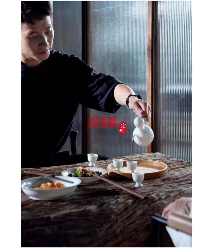 宋宴問月酒具套裝景德鎮陶瓷手工酒壺禮盒中秋節日禮品定制