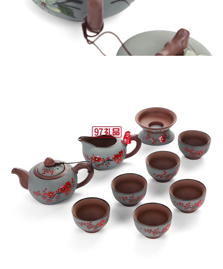 創意新品純手繪釉下彩功夫茶具公道杯茶海盛茶器泡茶器茶杯茶碗