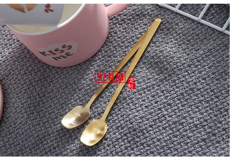 女神愛(ài)心托盤情侶咖啡杯帶勺創(chuàng)意馬克杯水杯