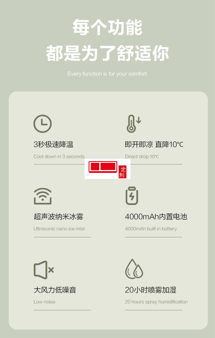 雙扇葉雙噴霧風扇usb桌面空調扇