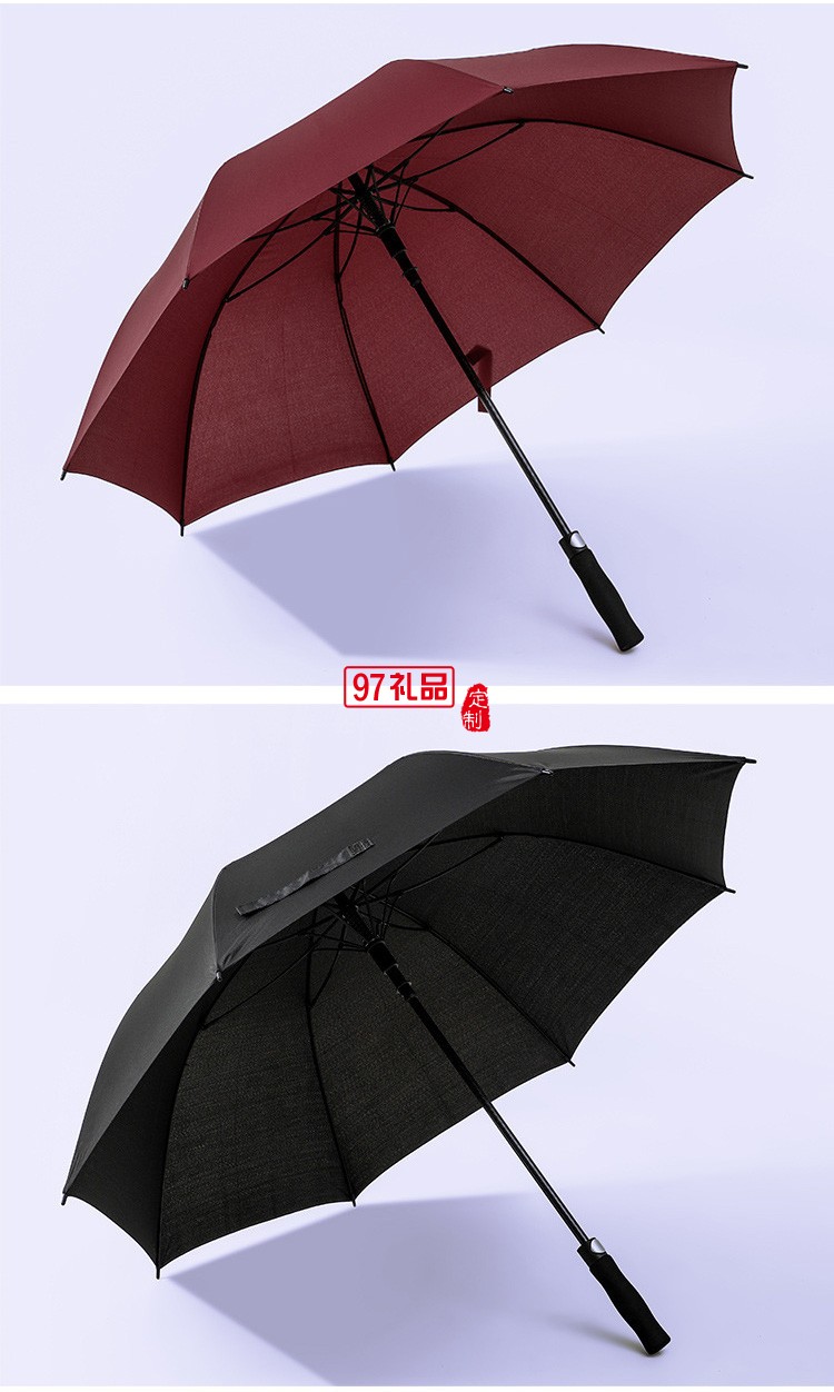 超大高爾夫傘高端復(fù)古實(shí)木長柄雨傘自動晴雨傘直桿禮品廣告?zhèn)闩l(fā)