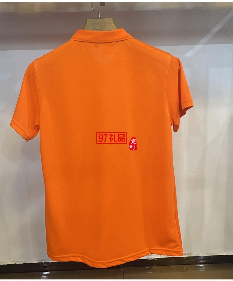 定制polo衫 180g紡棉純色翻領短袖工作服定制