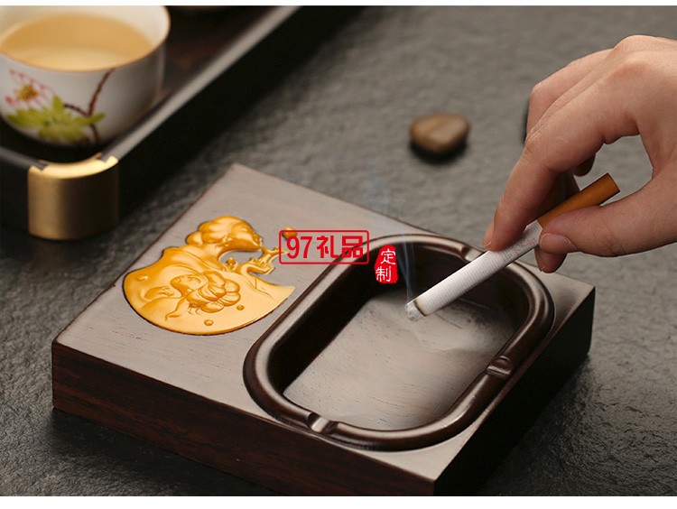 黑檀木煙灰缸中國風創意禮品客廳辦公木質煙灰缸
