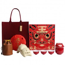 ?；⑸?chuàng)意國潮虎年新年送禮商務陶瓷旅行茶具套裝隨手禮品整套