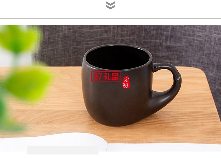 新款色釉日式陶瓷杯馬克禮品創意瓷杯子定制啞光磨砂大肚杯