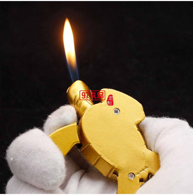 金龜創意小金龜桌面擺件打火機明火點煙器個性電鍍打火機