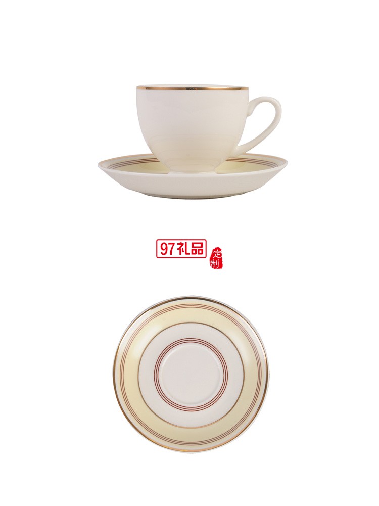 創(chuàng)意三件套線(xiàn)條金邊手工描金歐式骨瓷咖啡杯碟套裝花茶杯可加LOGO