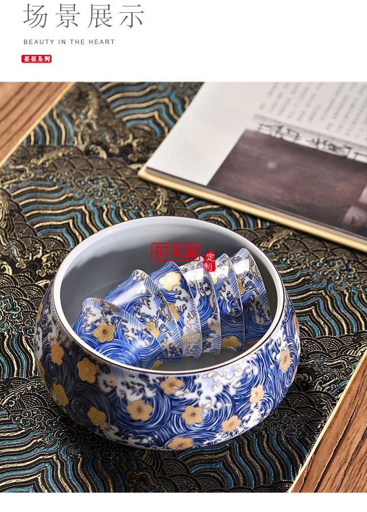 景德鎮琺瑯彩茶具套裝家用功夫茶現代簡約中式茶道陶瓷茶壺套組