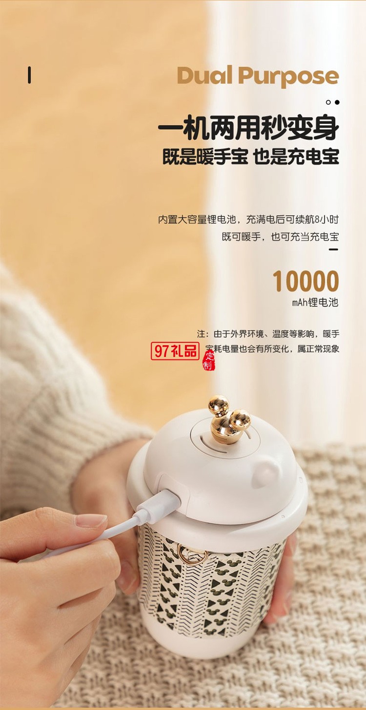ApiYoo艾優DSH-6暖手寶多功能充電寶移動電源定制公司廣告禮品
