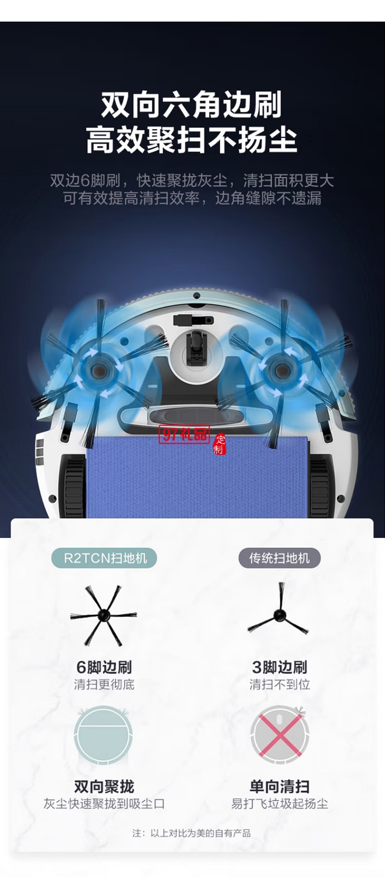 美的掃地機器人R2TCN掃拖一體機環境感應真空定制公司廣告禮品