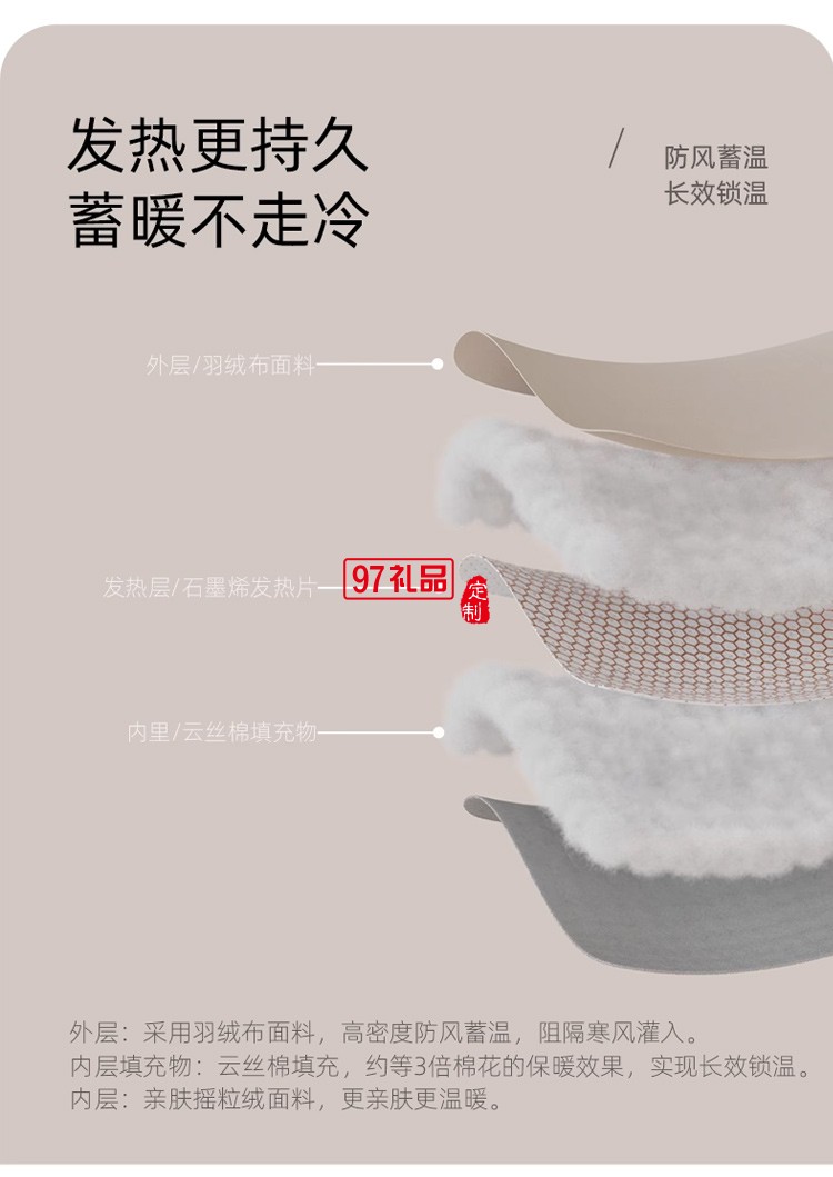 向物石墨烯發熱圍巾智能電加熱圍脖護頸頸椎保暖披肩男女冬季禮物